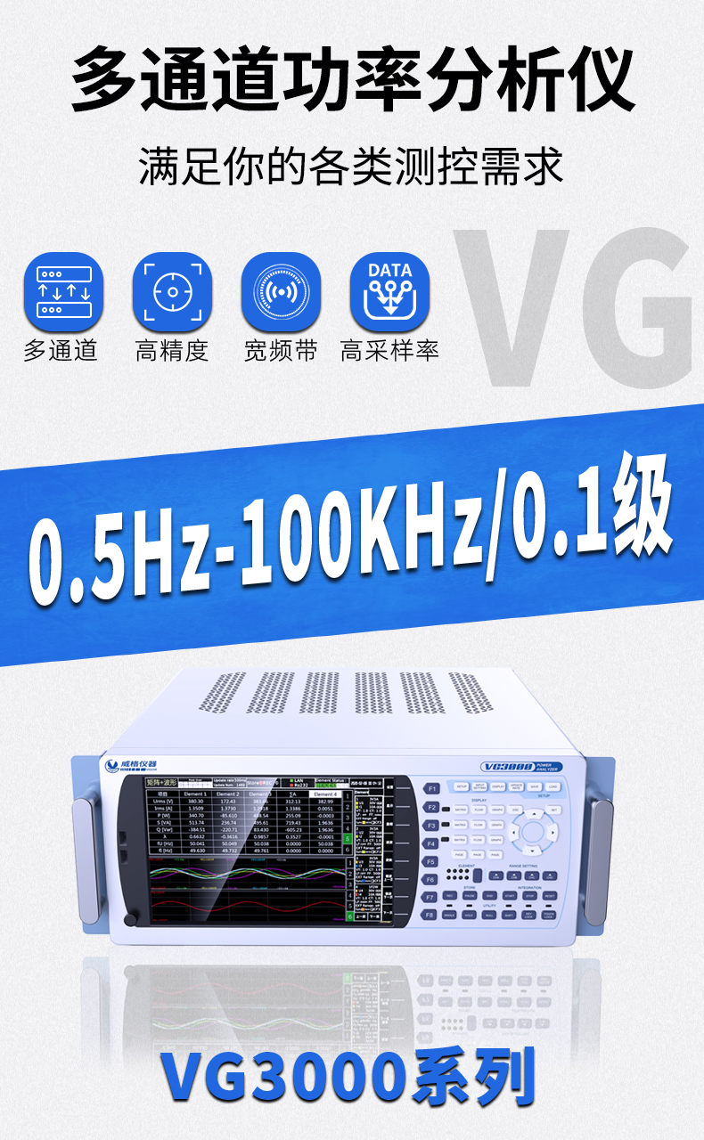 威格新品-多通道，多功能、高精度功率分析儀VG3000系列 廠家直銷 質(zhì)量保障插圖1