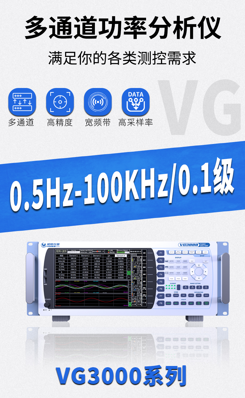 威格新品-VG3000系列多通道，多功能、高精度功率分析儀 廠家直銷 質(zhì)量保障插圖1